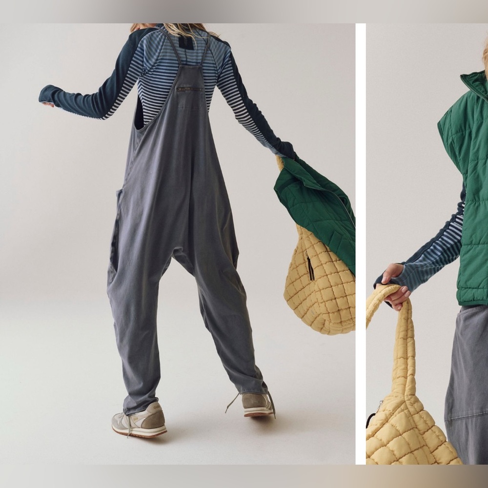 NWT Free People FP Movement Hot Shot Onesie - blue indigo navy blue grey - m - Picture 3 of 8
